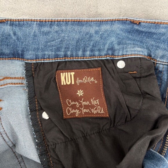 Kut from the Kloth Jeans Women 6 (28x27) Nikki Ankle Flare Raw Hem Flap Pockets - Picture 7 of 14